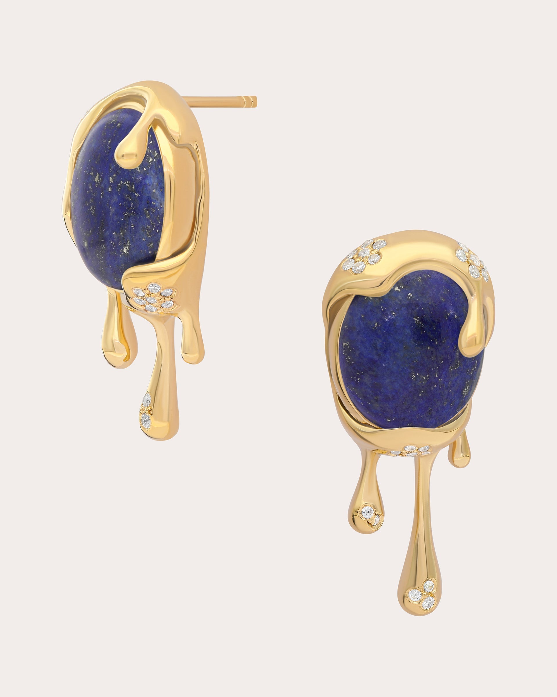 Selena 14K Gold-Plated Lapis Lazuli and Crystal Earrings