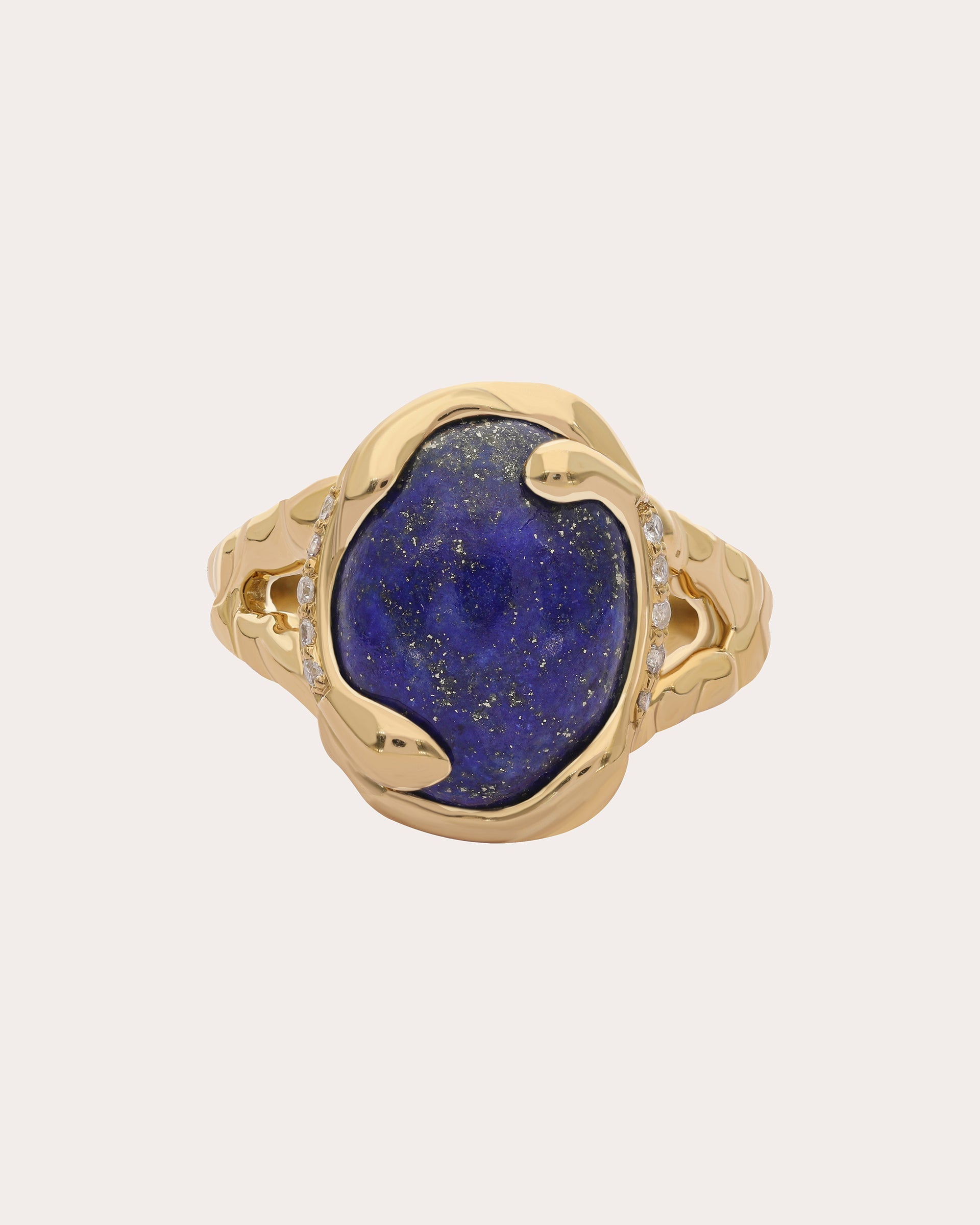 Selena 14K Gold-Plated Lapis Lazuli and Crystal Ring