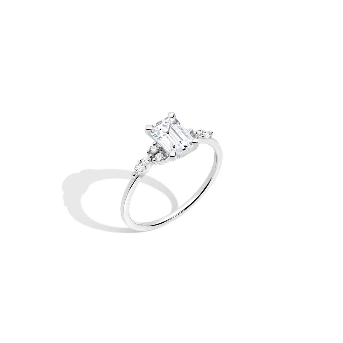 emerald-cut-floral-diamond-ring-in-18k-white-gold-aurate