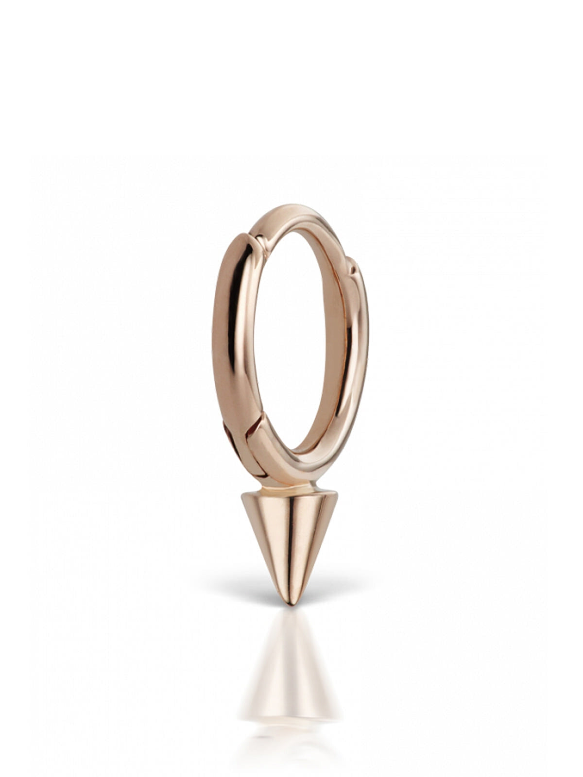 6.5mm Non-Rotating Spike Rose Gold Single Hoop Earring