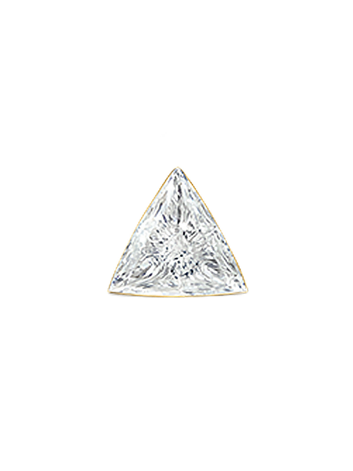 3mm Invisible Set Diamond Triangle Thread Through Yellow Gold Single Earring