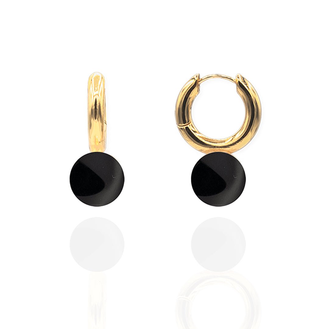 Kayde Black Agate Hoops