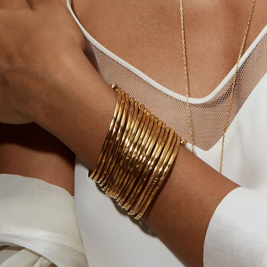 Large gold bangle bracelet deals