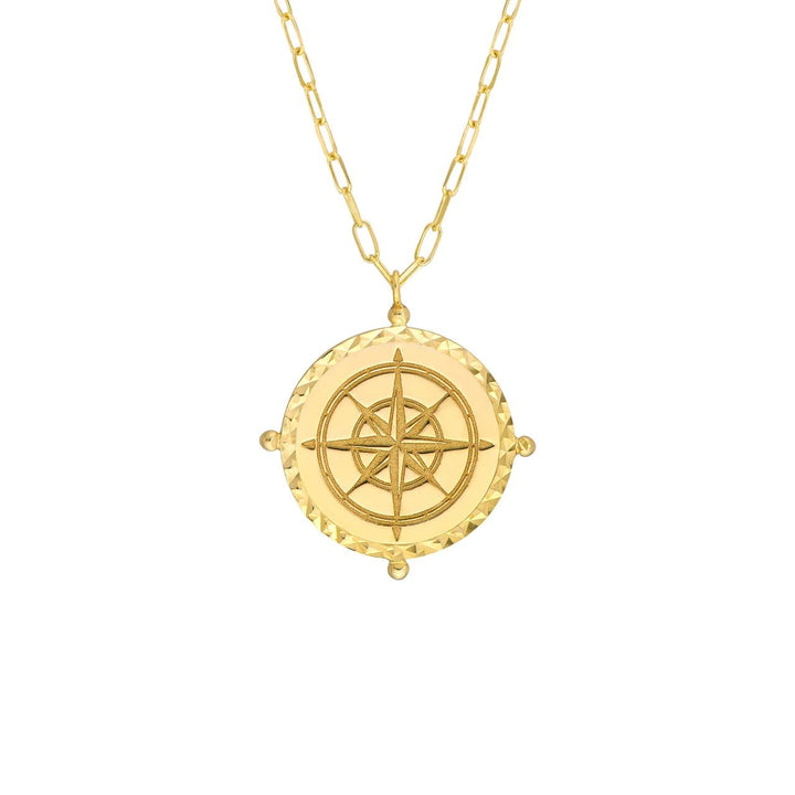 compass-medallion-paper-clip-chain-necklace