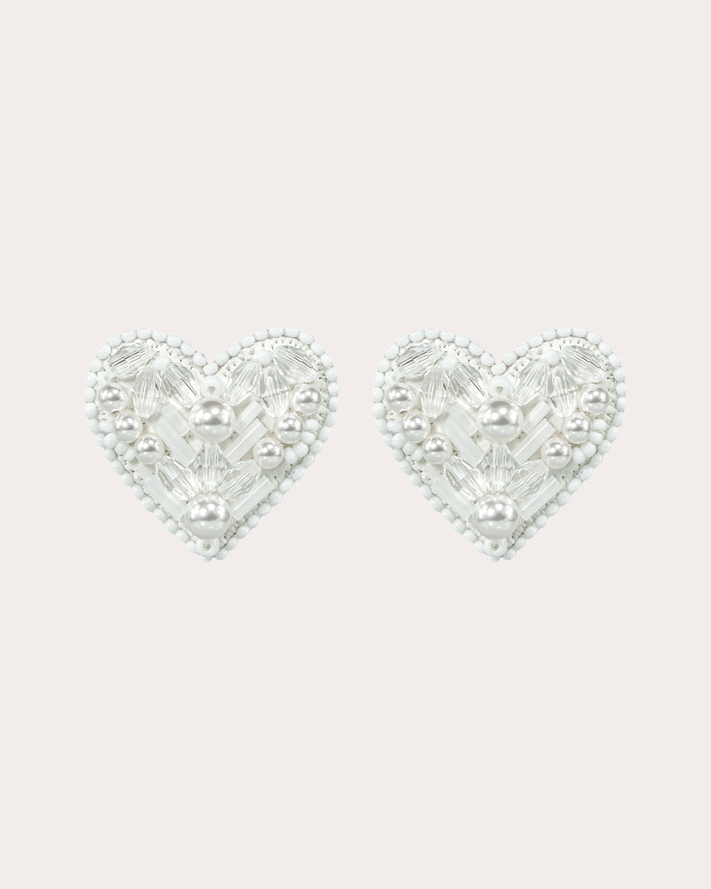 White Pearl Valentina Stud Earrings