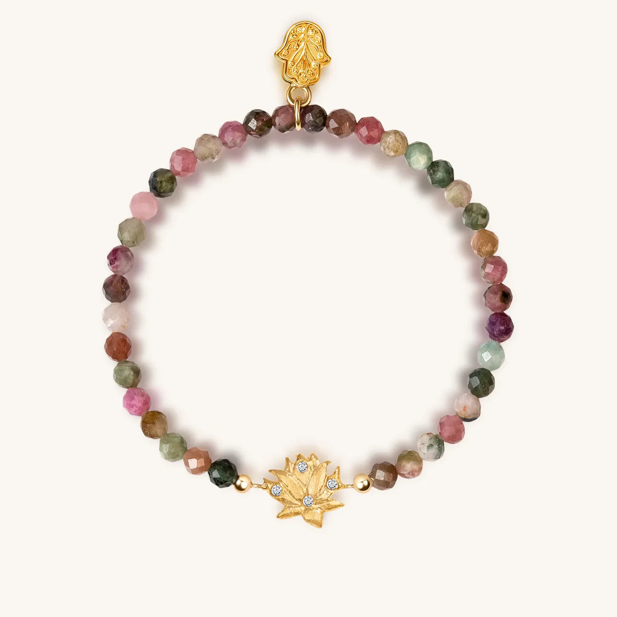 Lotus Blossom - Gold Plated Tourmaline Bracelet