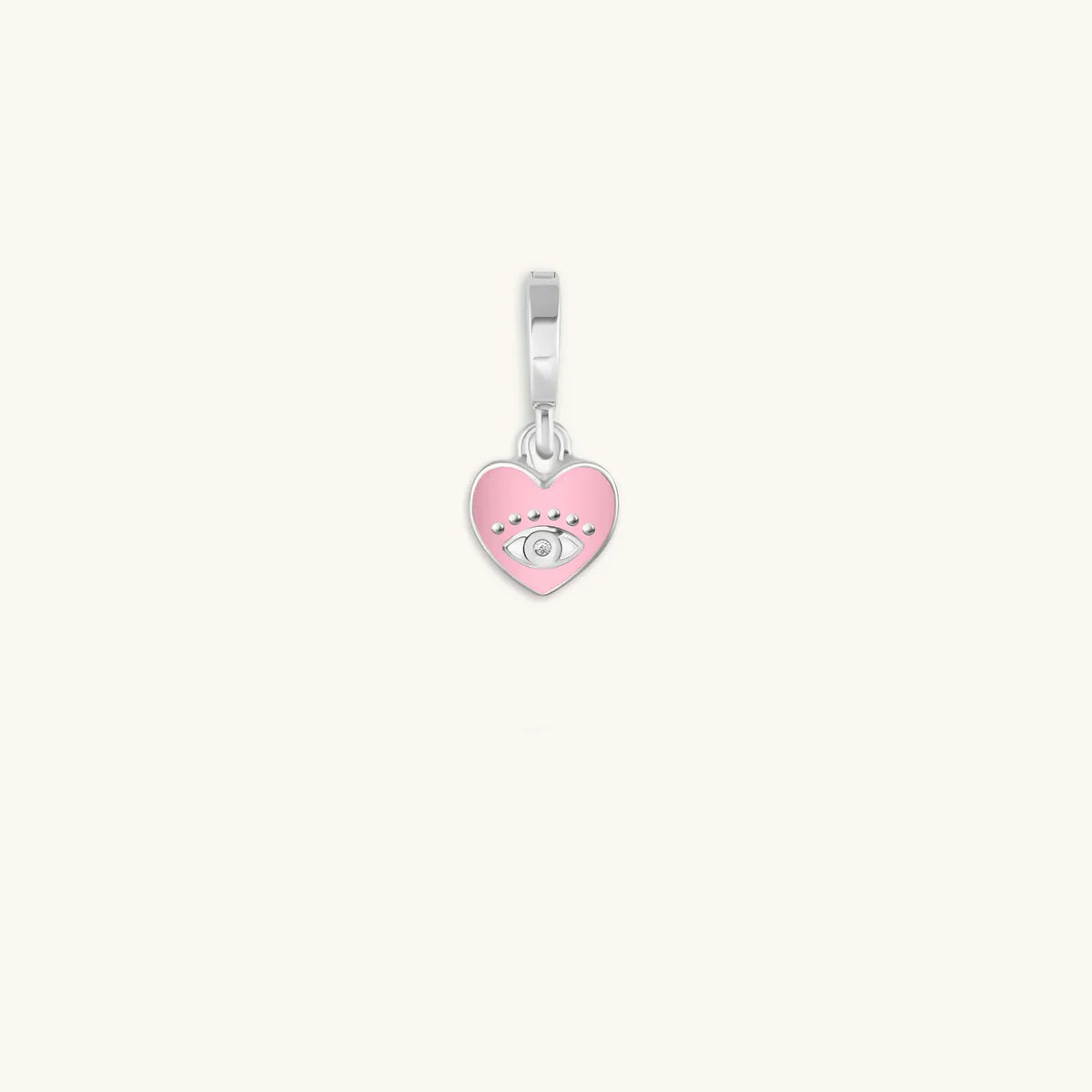 Love’s Protection - Heart with Evil Eye Silver Charm