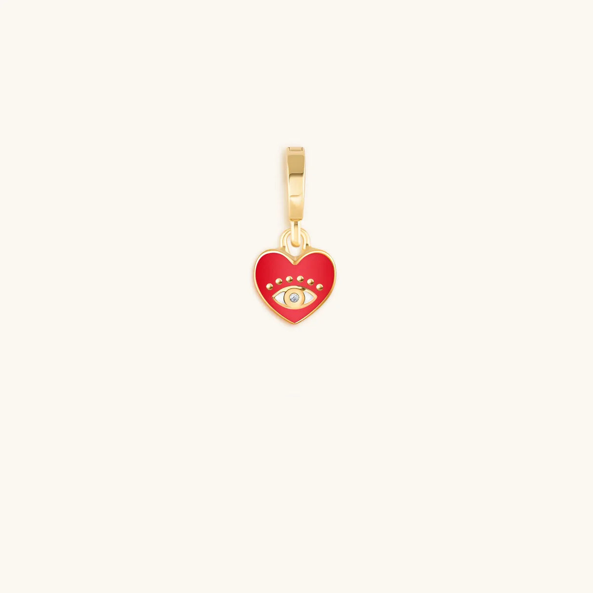 Love’s Protection - Heart with Evil Eye Gold Charm