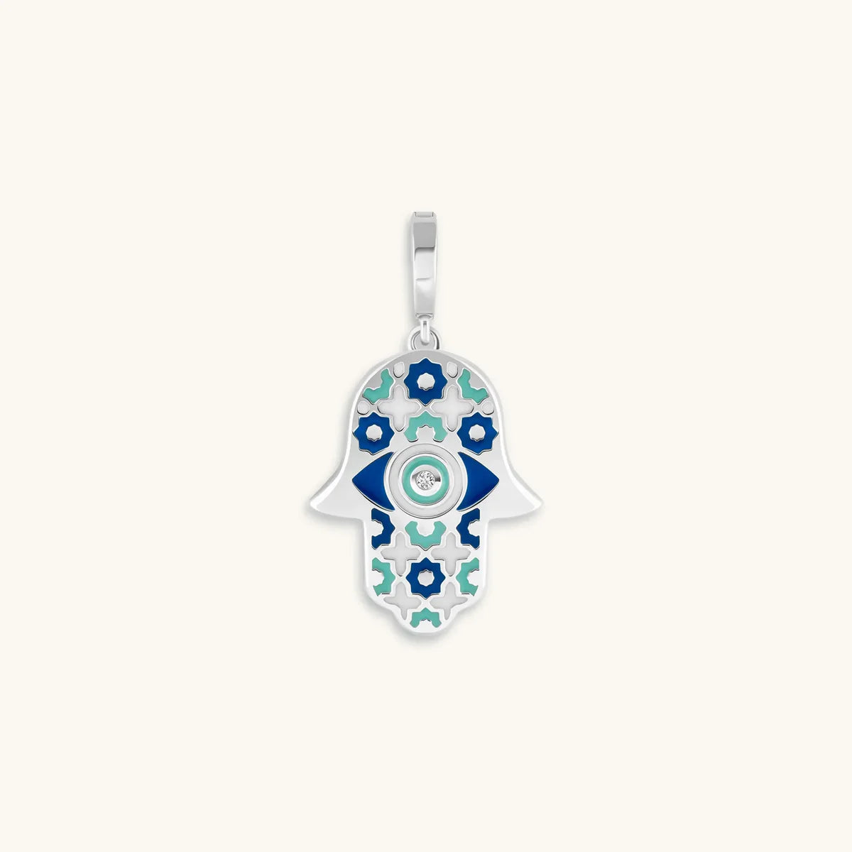 Safe & Sound - Silver Patterned Hamsa Charm