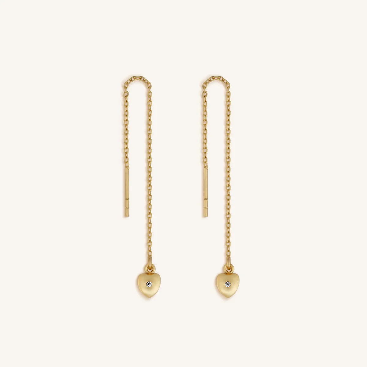 Cosmic Love Heart Drop Gold Earrings