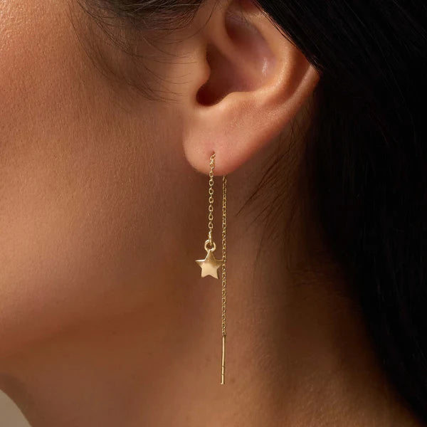 Ethereal Aura Star Drop Gold Earrings