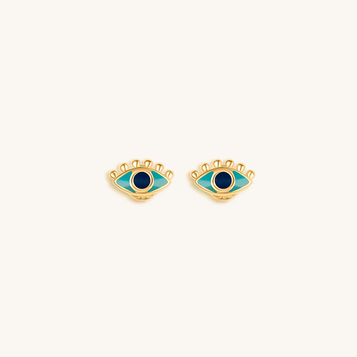 Highest Frequency - Blue Enamel Evil Eye Stud Earrings