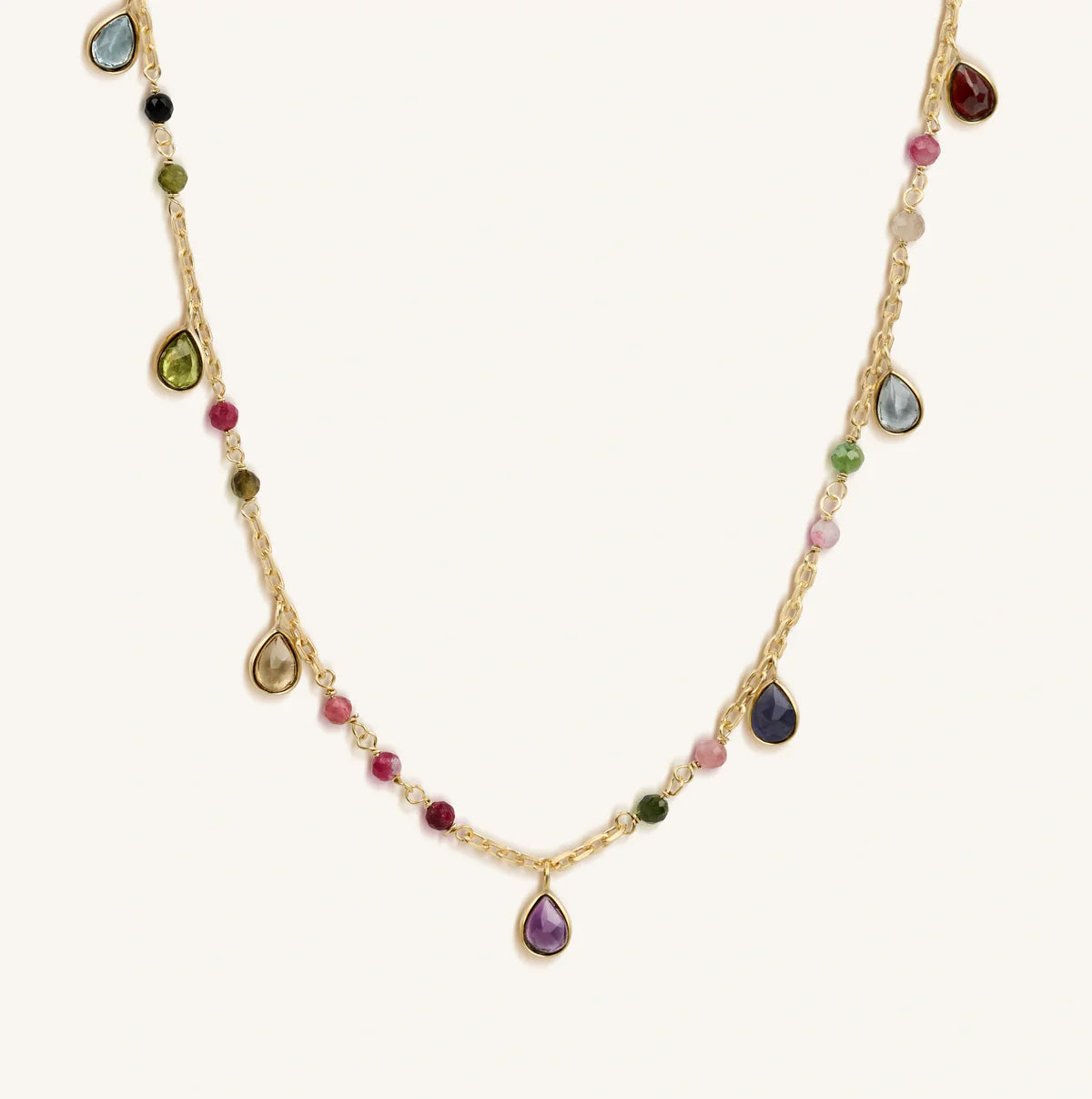 Graceful Delight Multi-Color Sapphire and Tourmaline Necklace