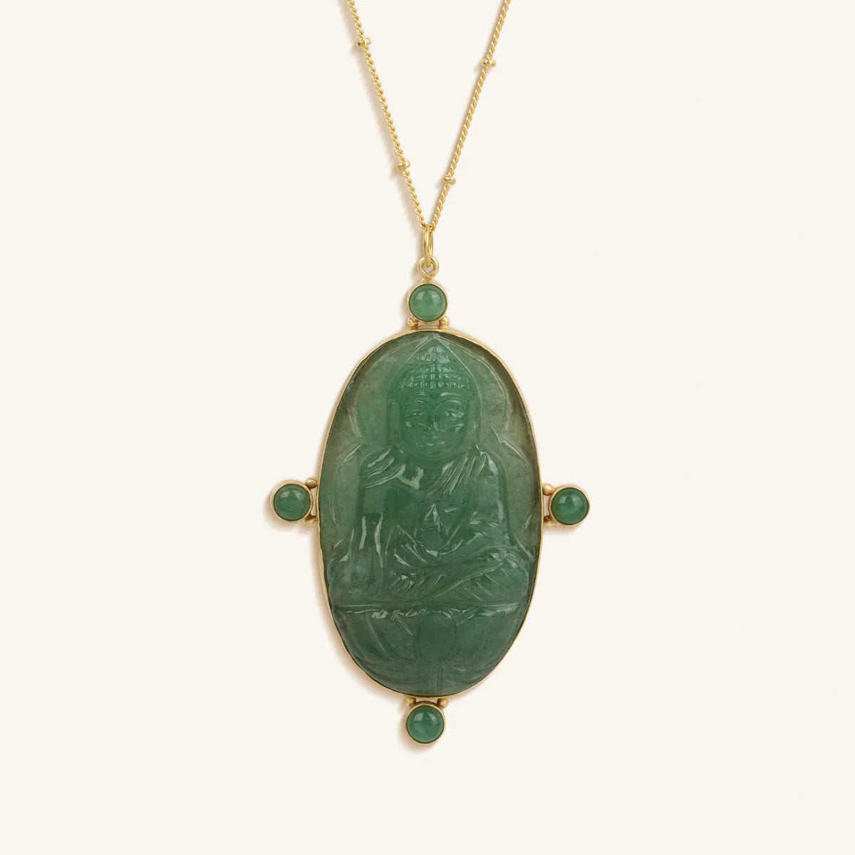 Constant Blessings Aventurine and Jade Pendant Necklace