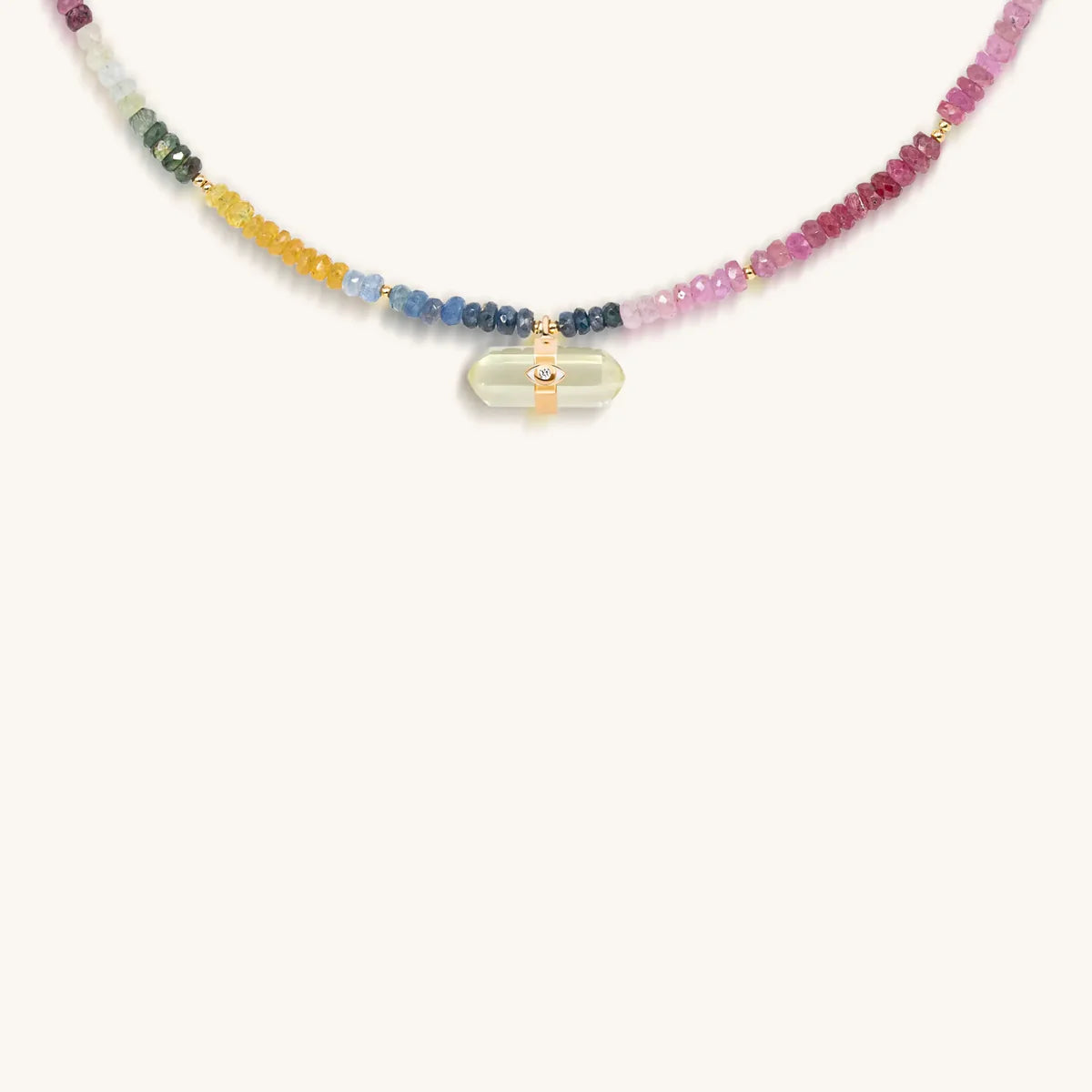 Divine Intervention - Evil Eye Multi Stone Pointer Necklace