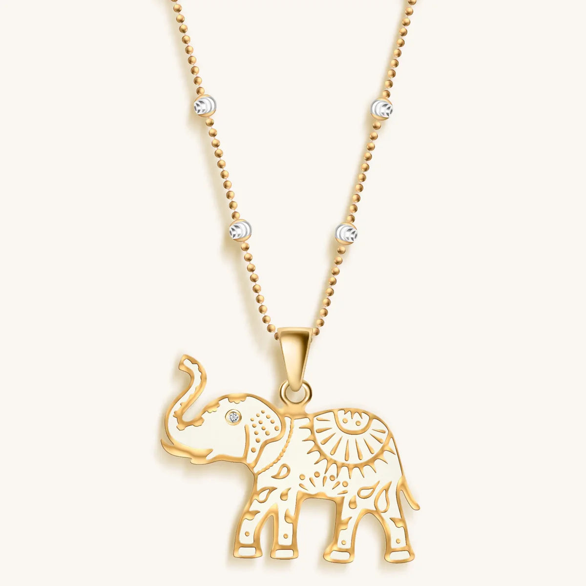 Infinite Wisdom - Gold Plated Elephant Pendant Necklace