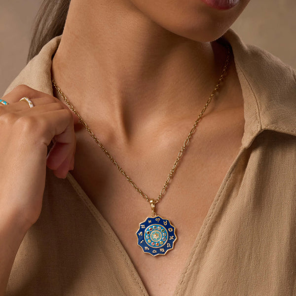 LIMITED EDITION: Embraced Individuality Birthstone Astro Wheel Charm Necklace