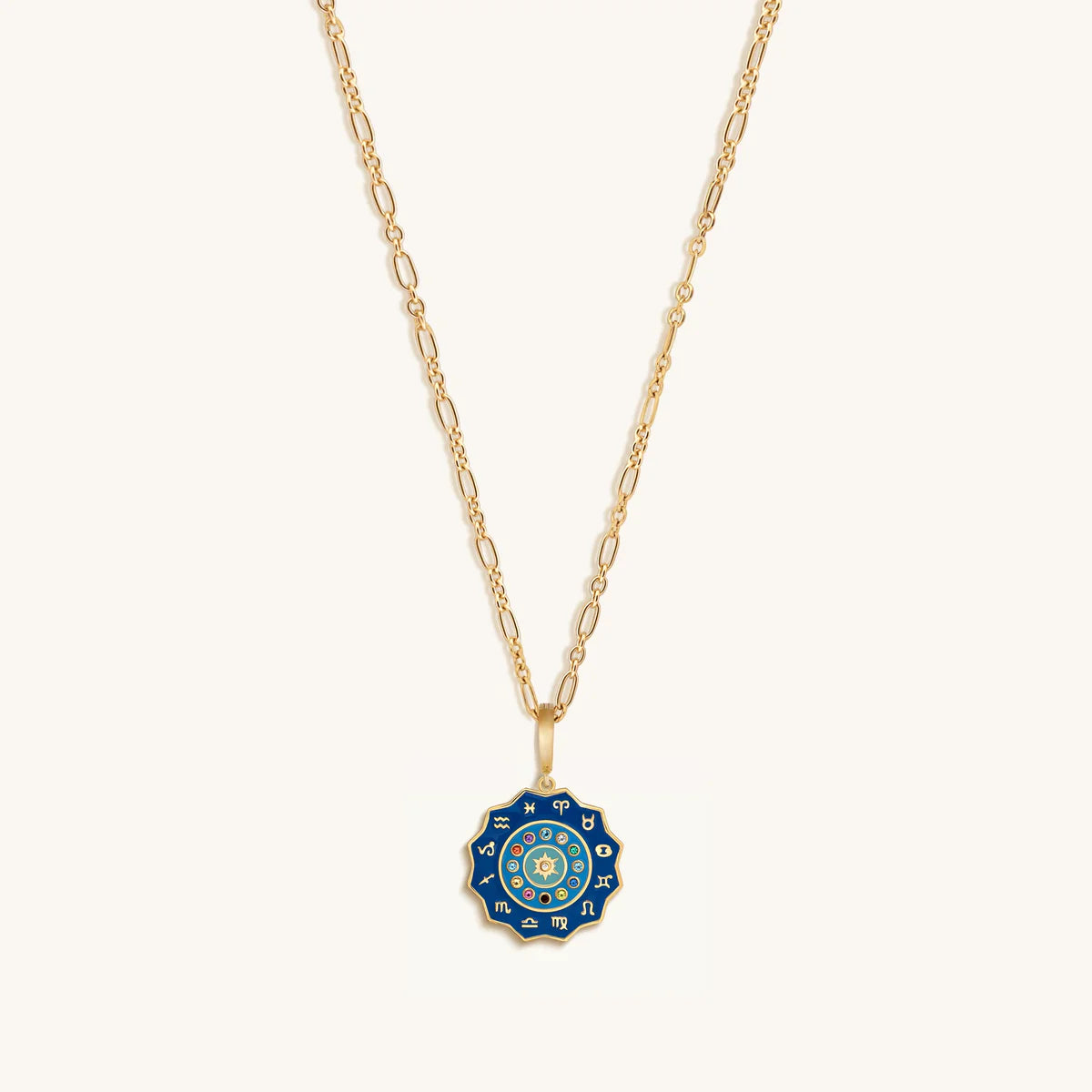 LIMITED EDITION: Embraced Individuality Birthstone Astro Wheel Charm Necklace