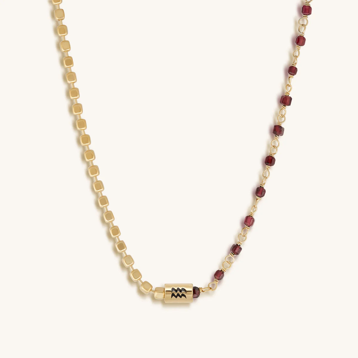 Effervescent Spirit Aquarius Garnet Necklace