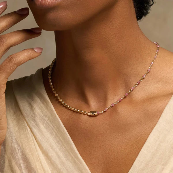 Enigmatic Loyalty Scorpio Pink Tourmaline Necklace