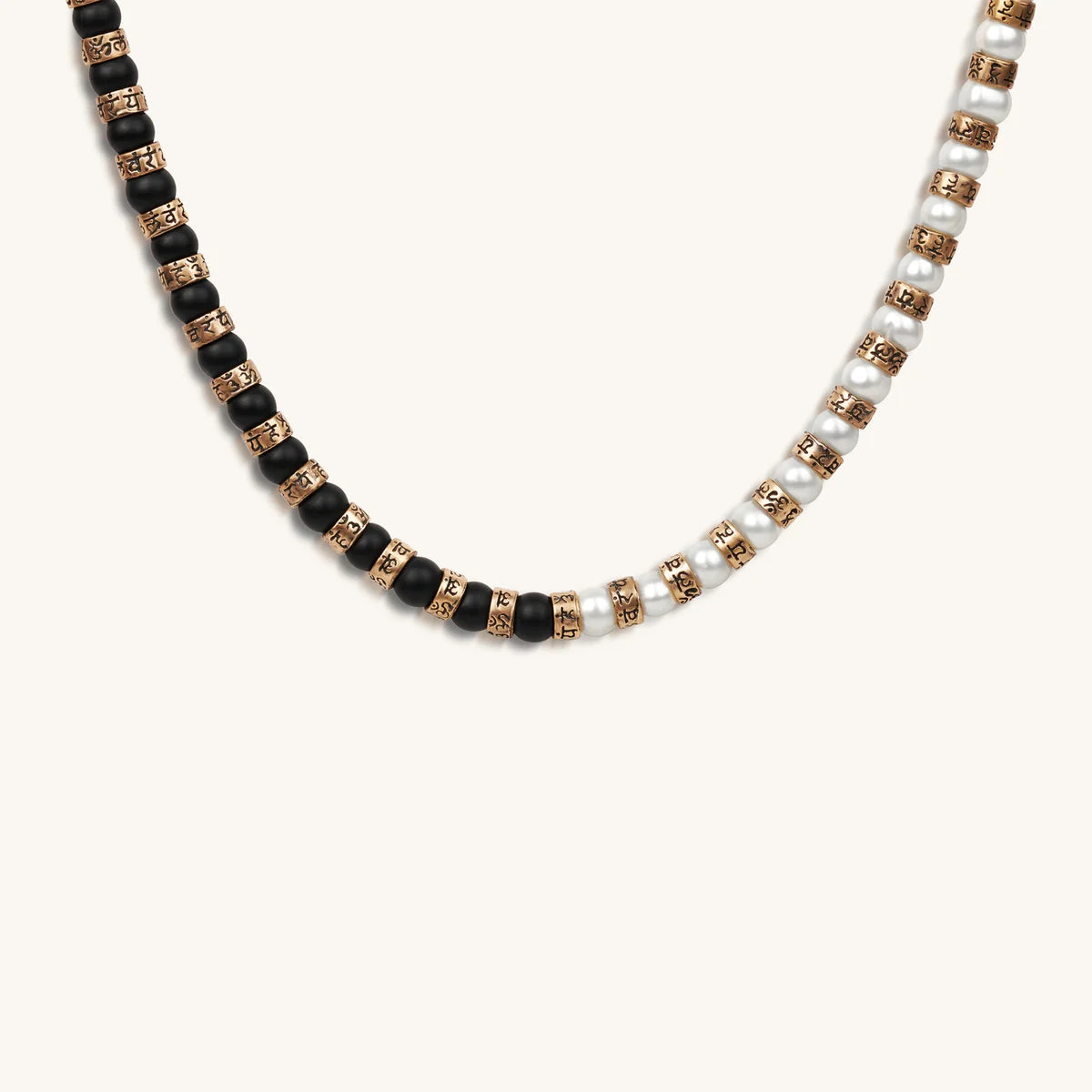 Karmic Grace Pearl Onyx Mantra Necklace