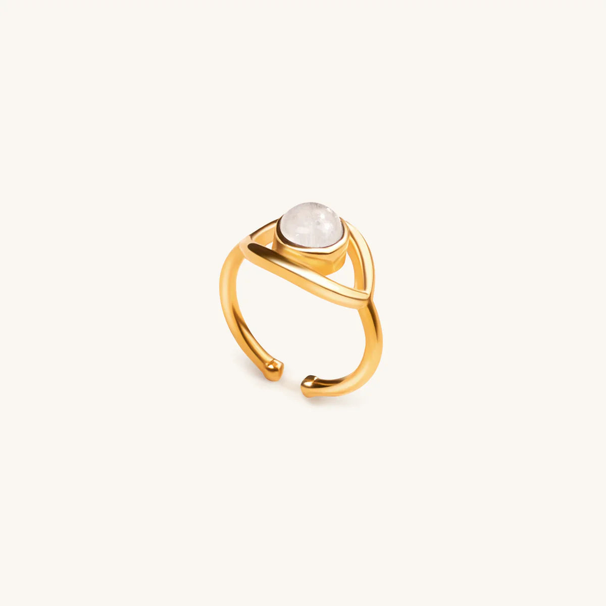 Free Spirit - Gold Evil Eye Moonstone Ring