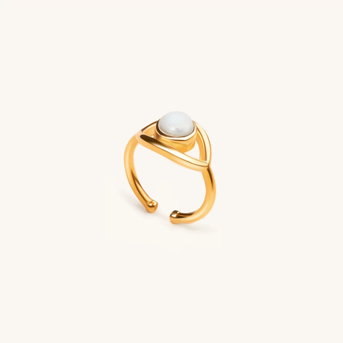 Peaceful Guardian Evil Eye Pearl Ring