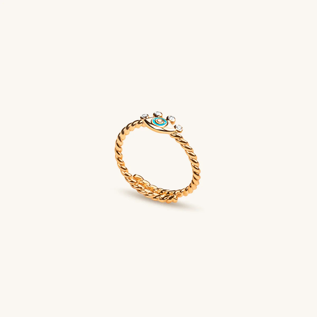 Basic Security - Gold Diamond Evil Eye Ring