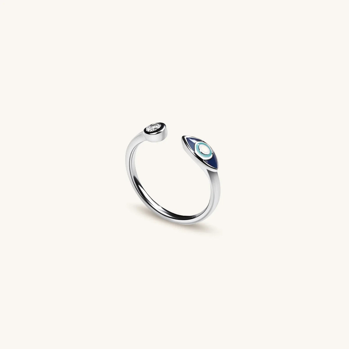 Focused Protection Evil Eye Navy Enamel Ring