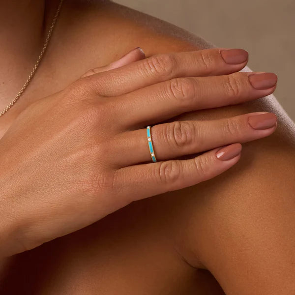 Soothing Vibrations Gold Turquoise Ring