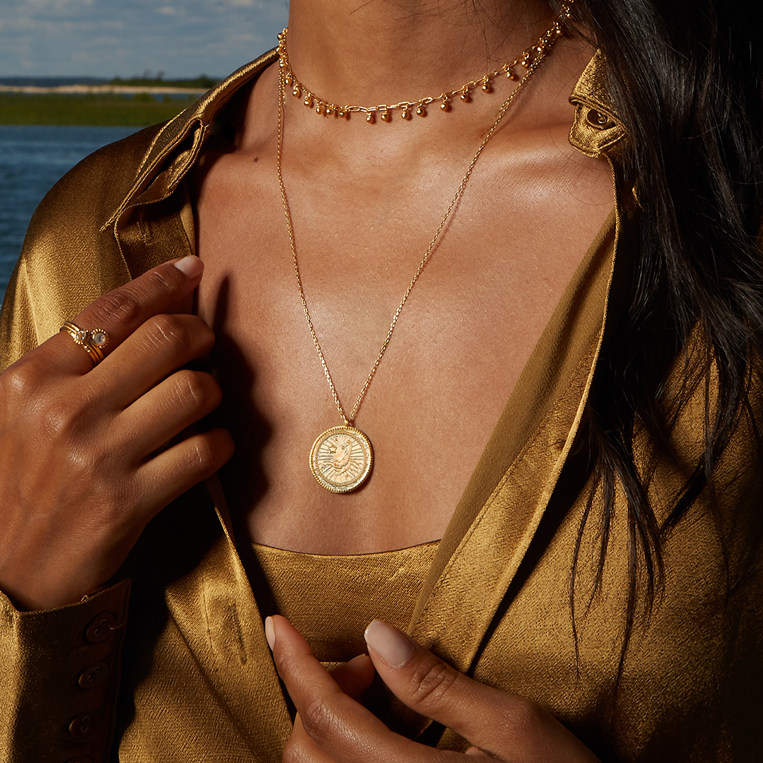 Scorpio Gold Zodiac Coin Necklace