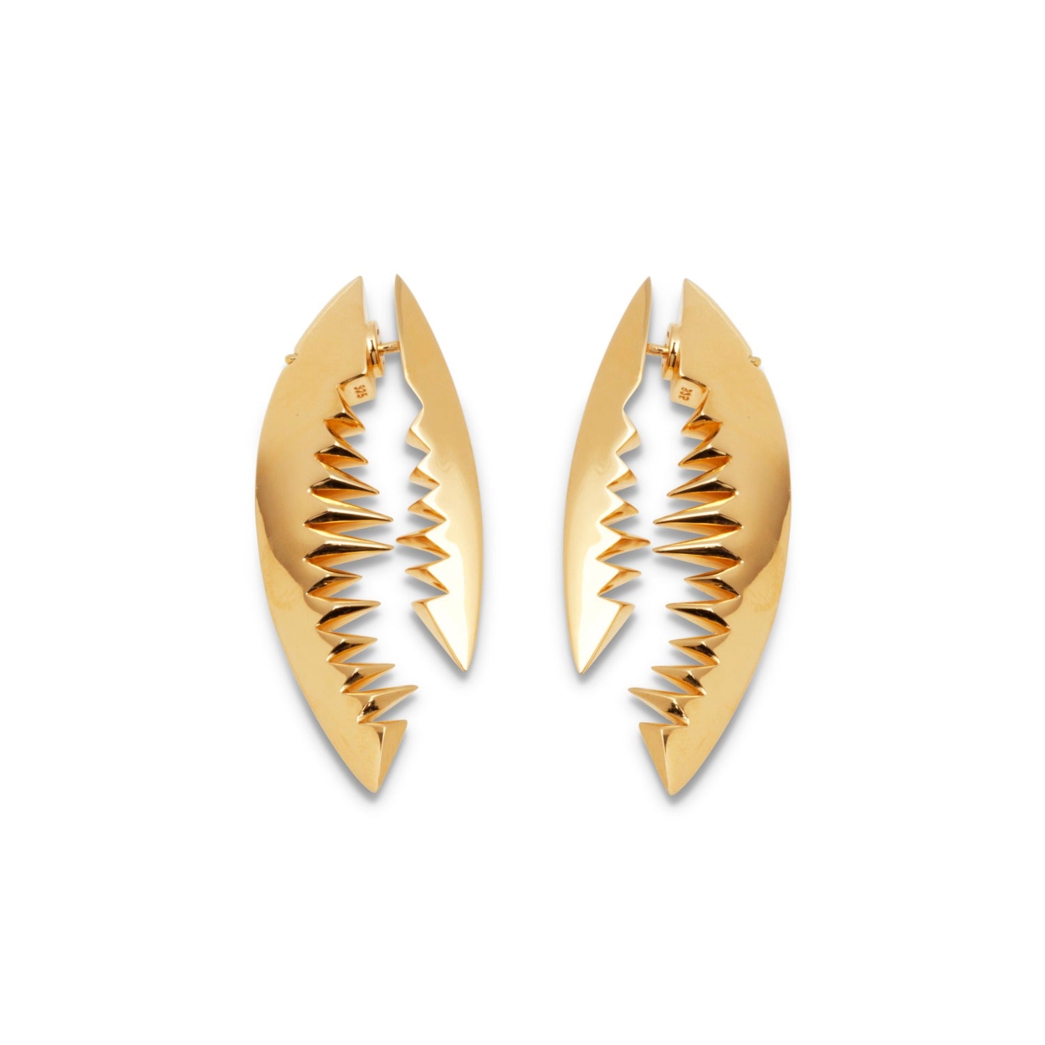 Shark Bite Gold Earrings