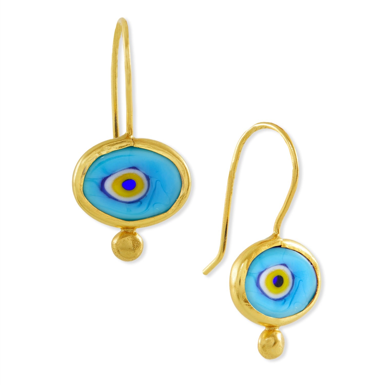 Alara Evil Eye Blue Drop Earrings