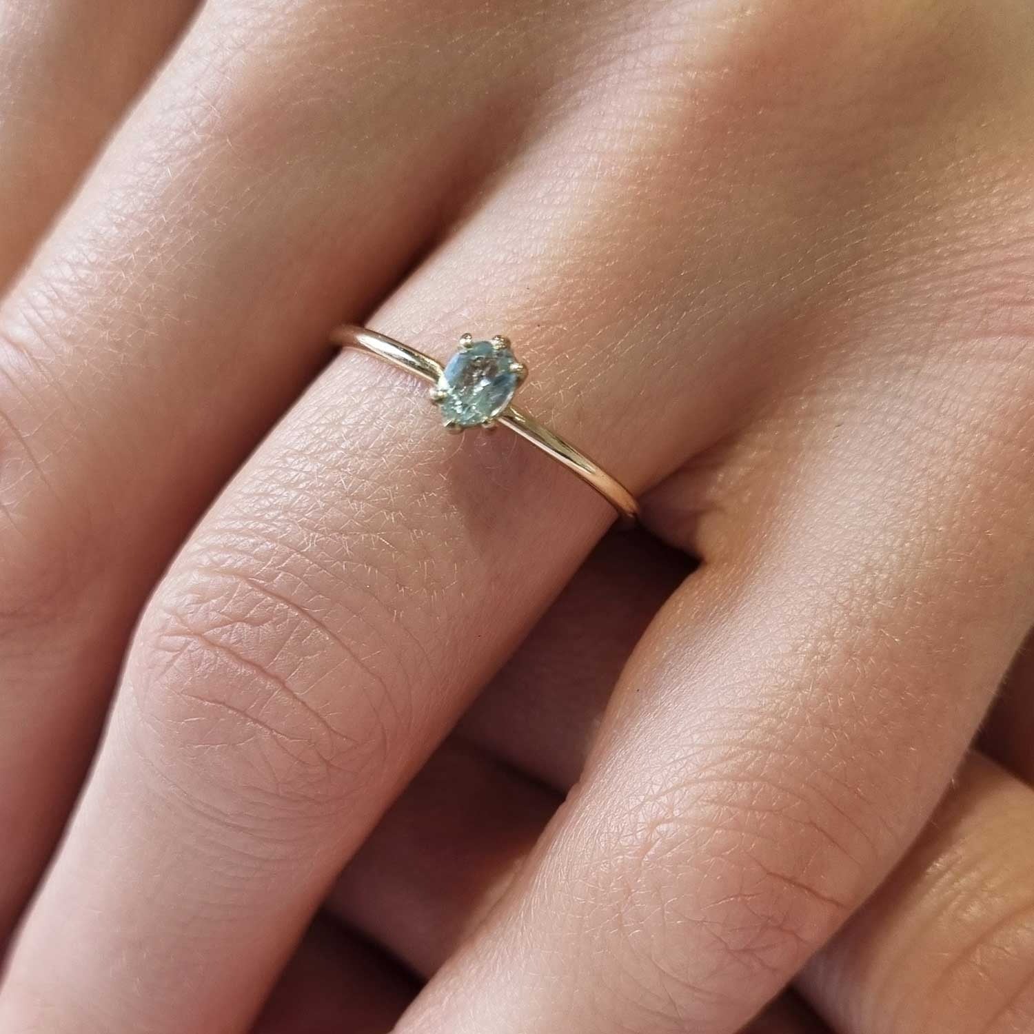 Aquamarine Ring Rose Gold