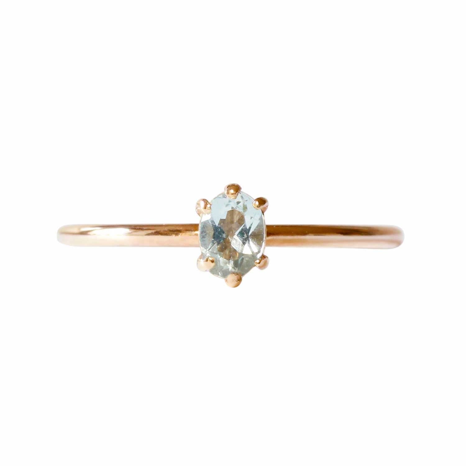 Aquamarine Ring Rose Gold