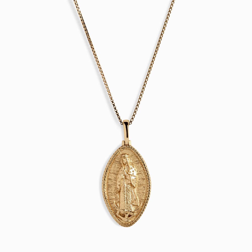 Virgen de guadalupe necklace gold 14k online