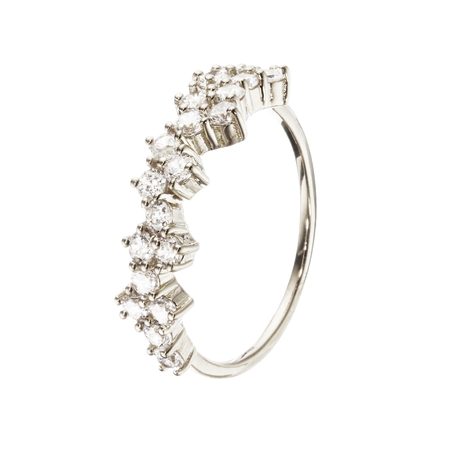 Silver Diamond Style Cluster Ring