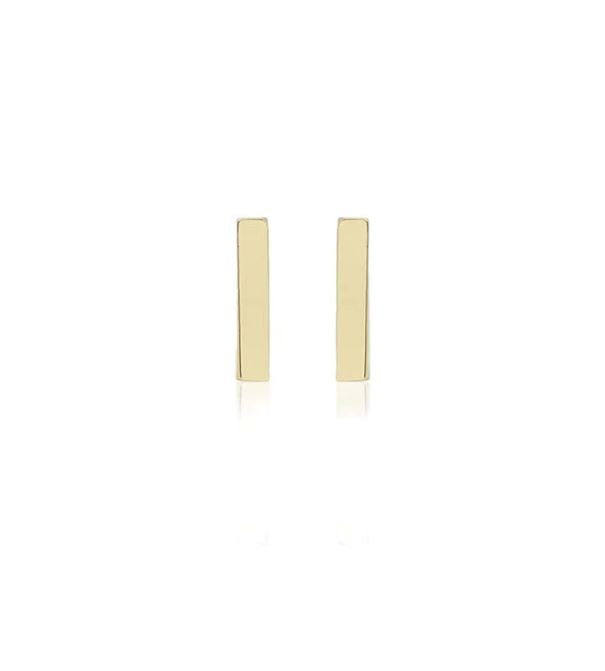 Bar Yellow Gold Stud Earrings