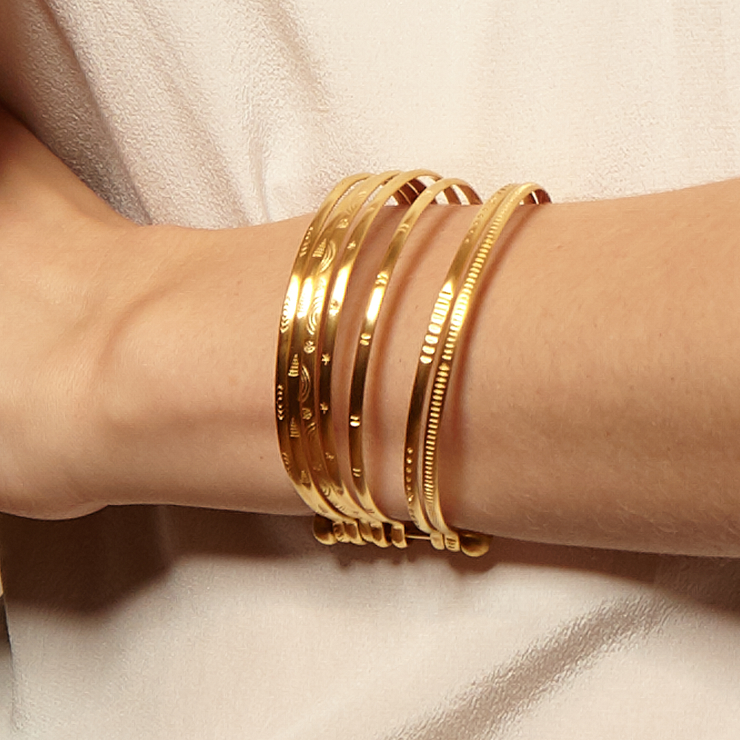 Small Gold Bangle Bracelet Cuff - Something Special