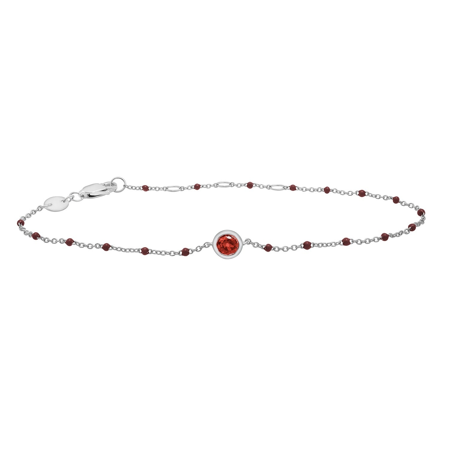 Birthstone Enamel Bracelet Garnet