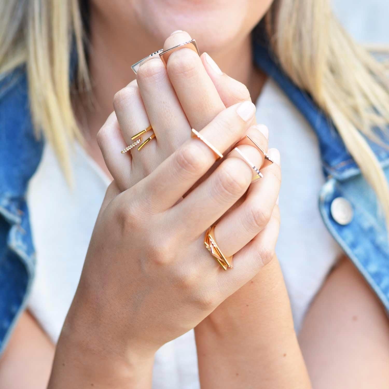 Minerva Gold Stacking Ring With White Topaz