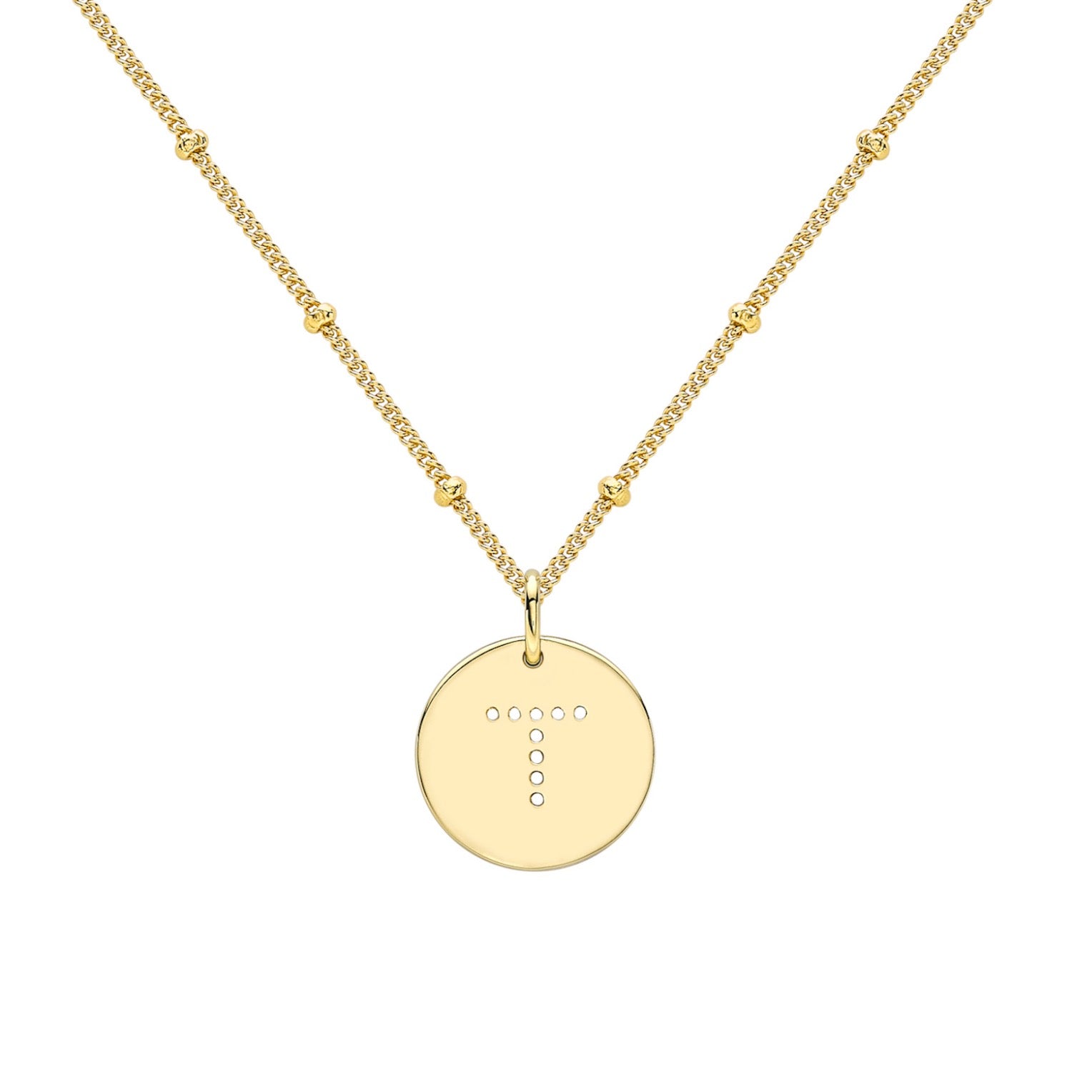 Gold Alphabet T Necklace