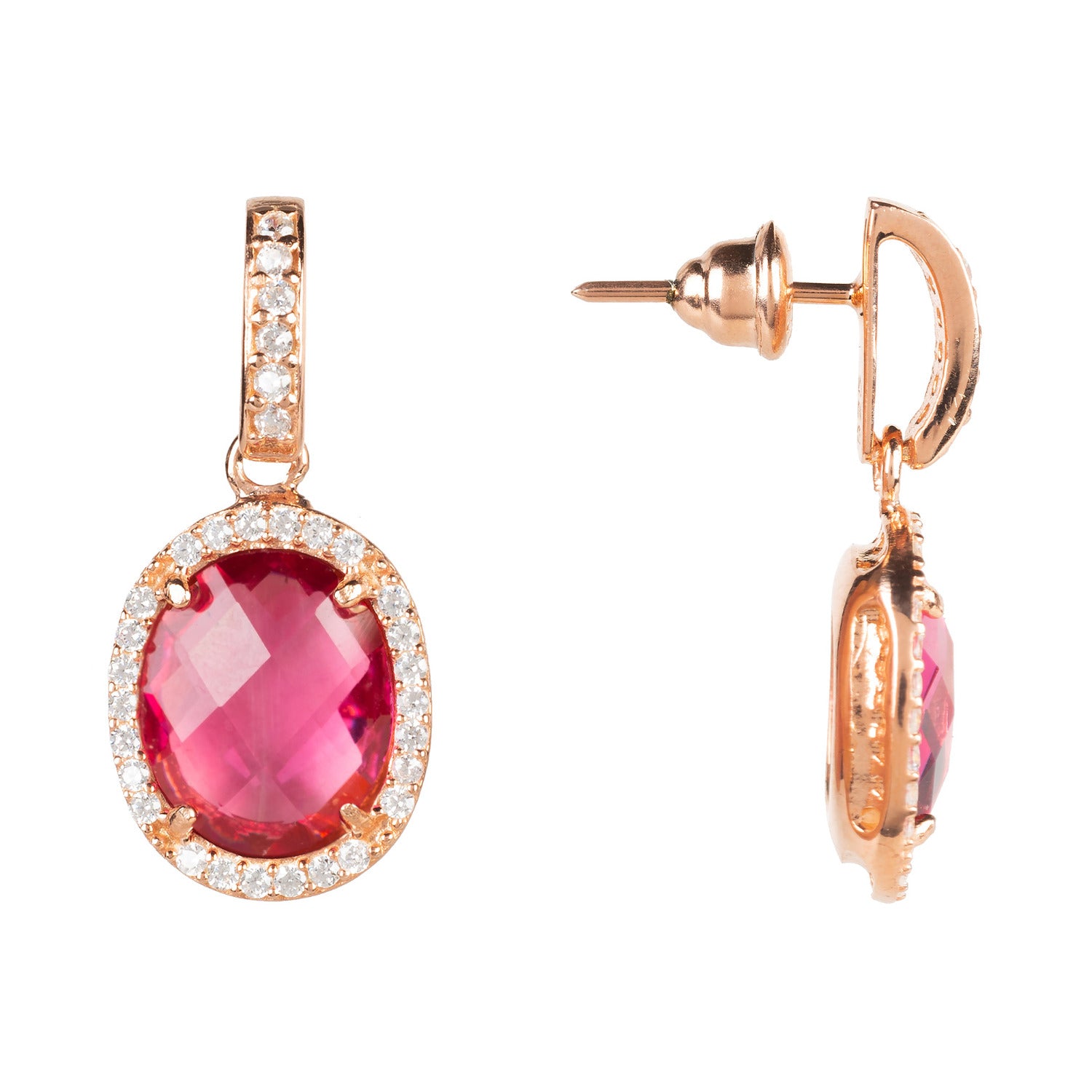 Beatrice Earring Rose Gold Pink Tourmaline