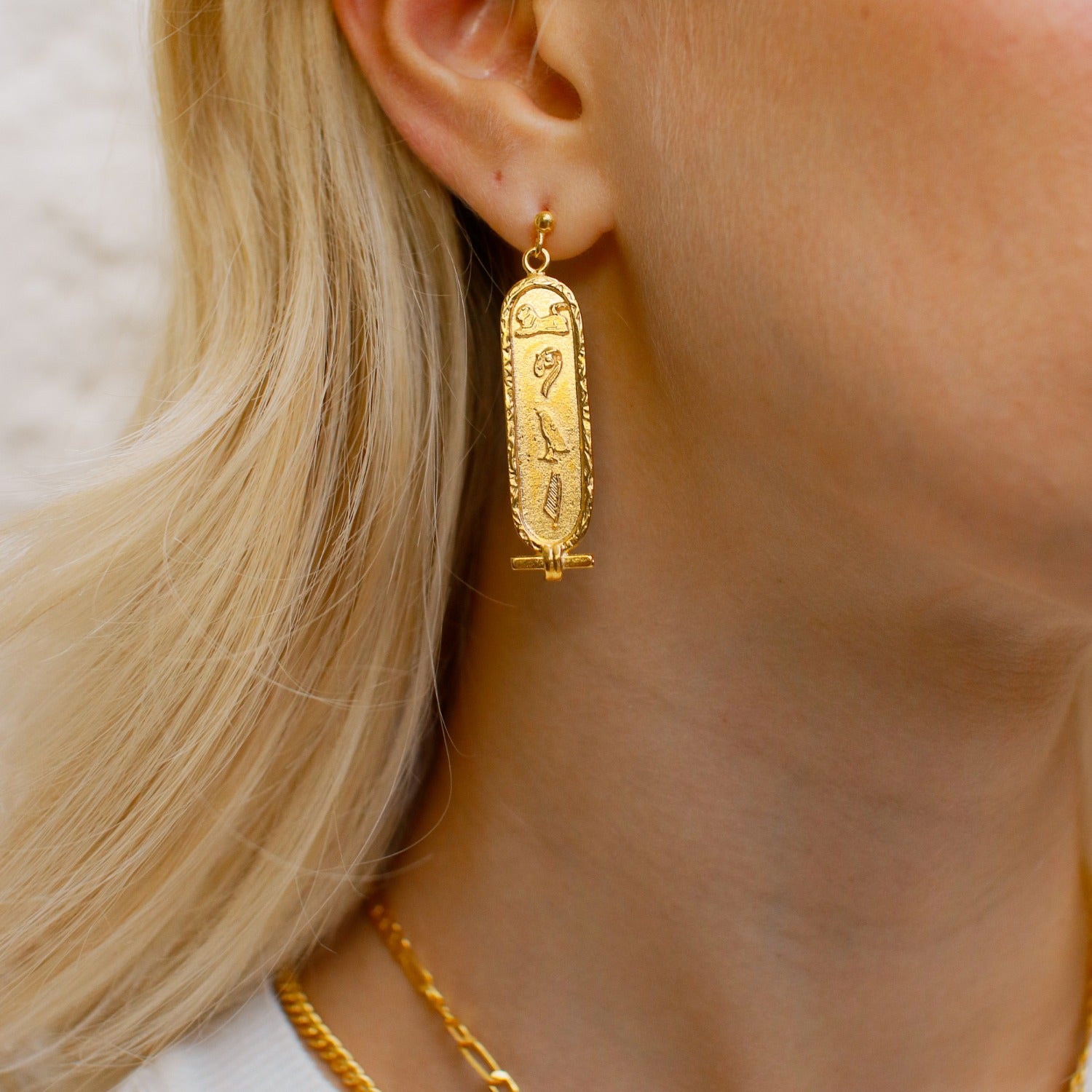 Gold Love Egyptian Earrings