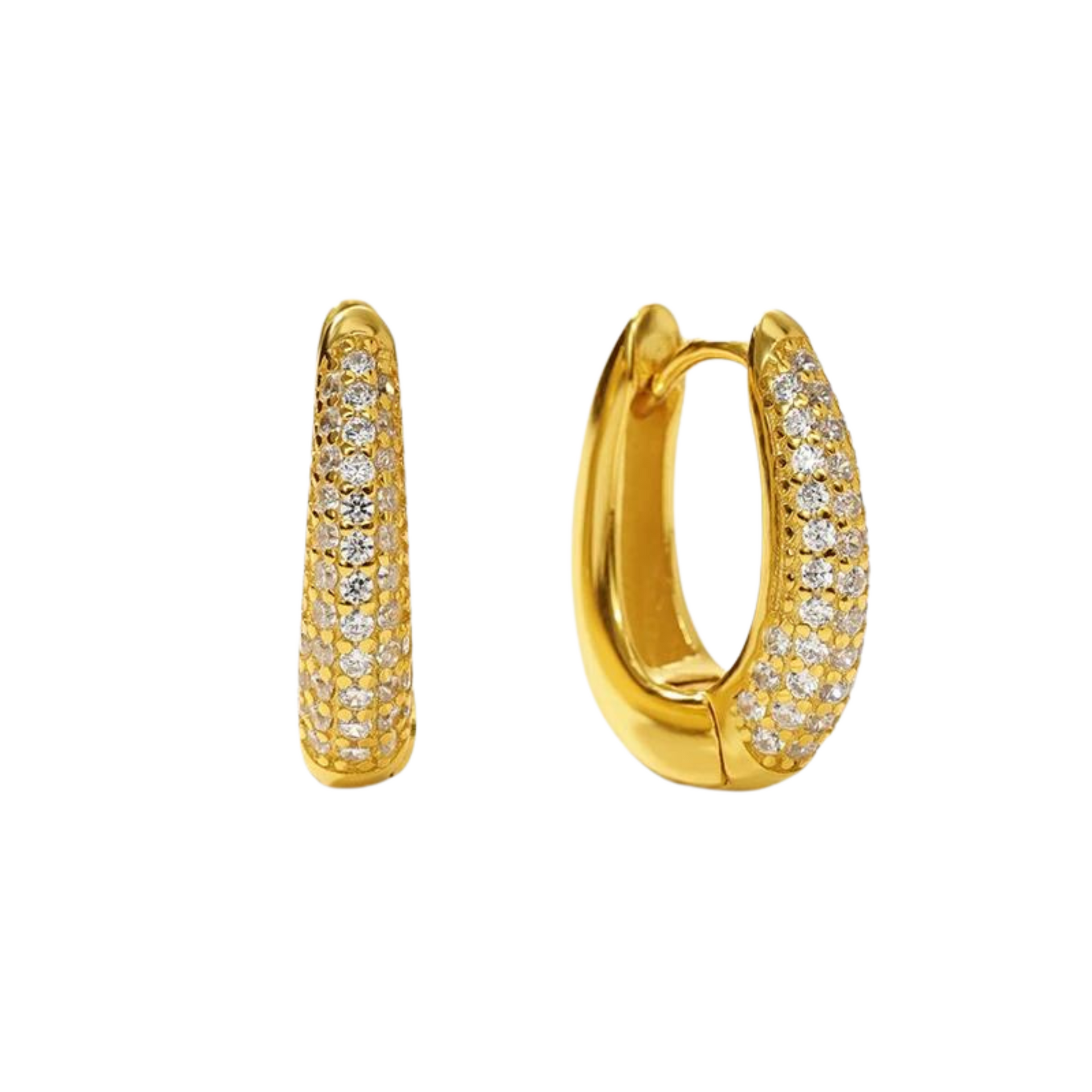 Celine Pave Dome Hoop Earrings