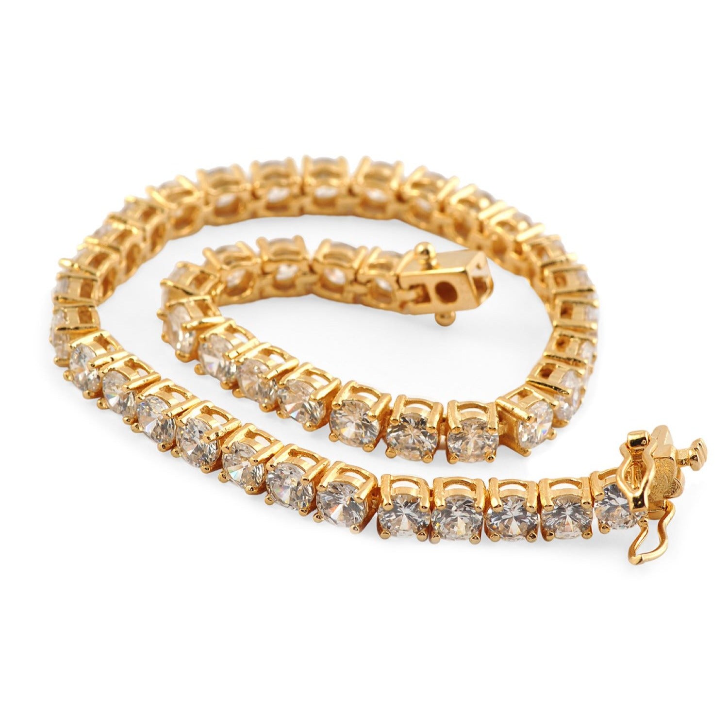 Classic Gold Plated Cubic Zirconia Tennis Bracelet