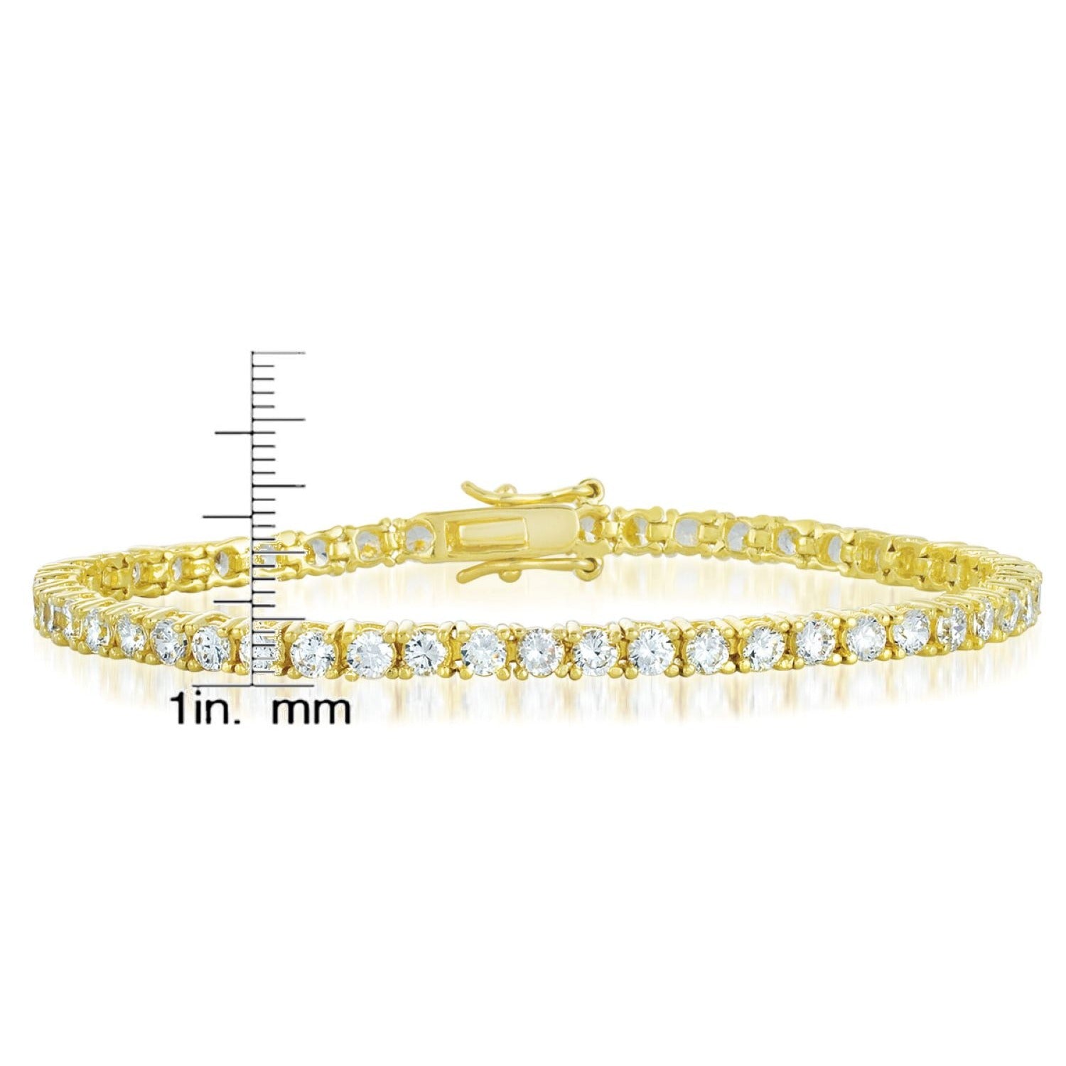 Classic Gold Plated Cubic Zirconia Tennis Bracelet