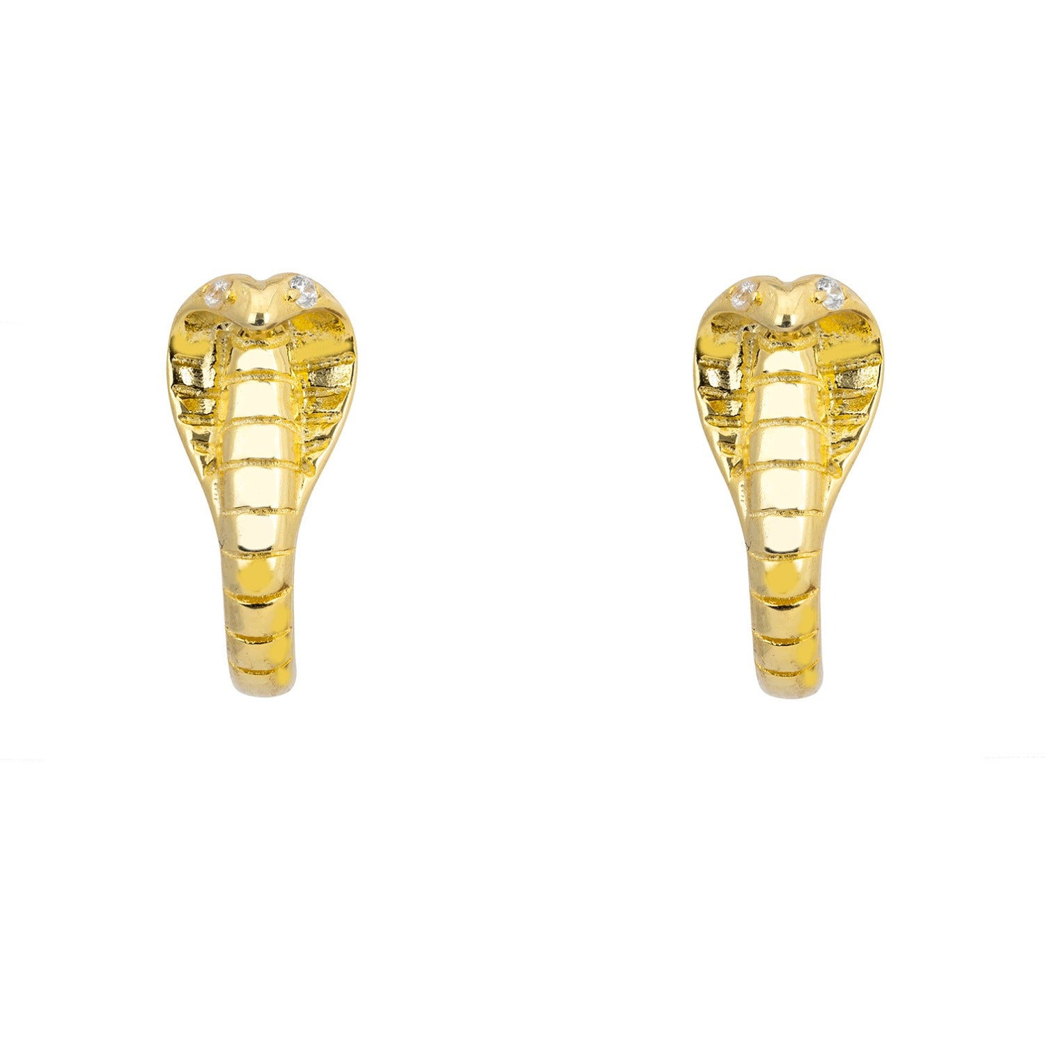 Cobra Huggie Hoop Earrings Gold