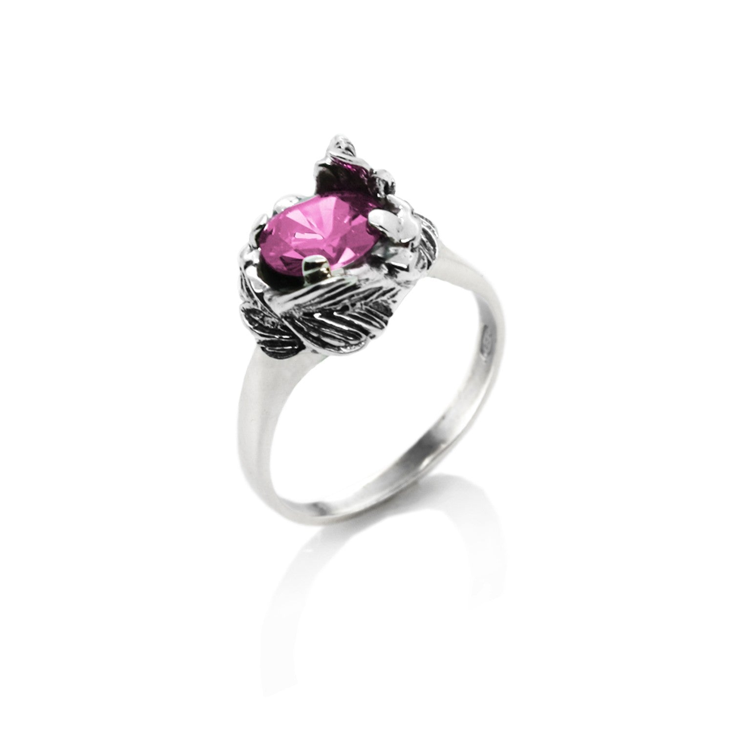 Coleus Ring Sterling Silver With Pink Zirconia