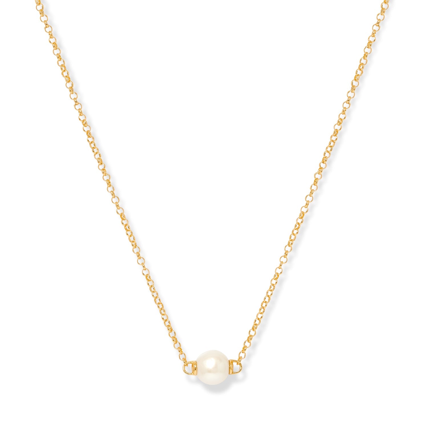 Credo Large Cultured Freshwater Pearl Pendant On Gold Cable Chain